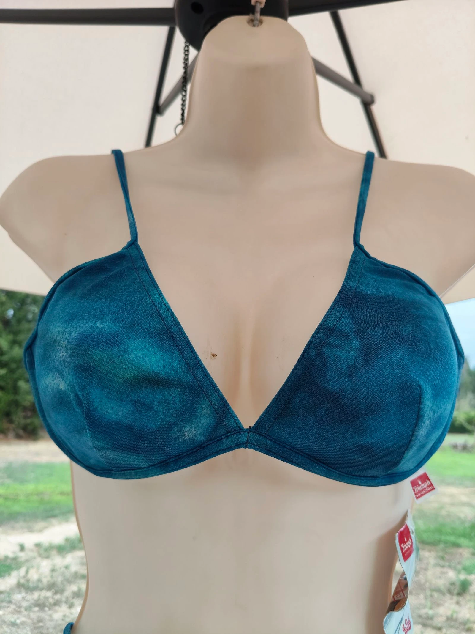 Triumph/Beedees-Bikini dames 2-delig S (36) cup C ringtop Braziliaans slipje blauwachtige tinten – photo 2